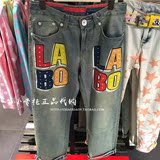 特价 LALABOBO专柜正品代购 老款logo彩绘纯棉牛仔裤长裤 原价848