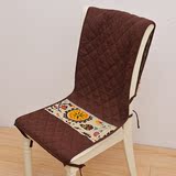 植物花卉坐垫餐椅连体布艺棉麻椅背加厚方形印花帆布椅子特价椅垫