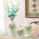 欧式镂空陶瓷花瓶瓷器摆件现代简约台面艺术家居装饰品创意送礼物