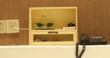 创意办公桌面收纳柜实木抽屉式置物整理盒玻璃门桌上化妆品收纳盒