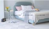 美式双人床布艺床1.5米1.8m简约现代卧室床 地中海床软床酒店家具