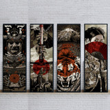 日本武士主题日式风格 店面礼品无框画挂画装饰画 4款可选
