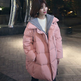 2016冬季女装新款韩国潮学生保暖外套棉衣中长款加厚羽绒棉服连帽