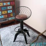 美式复古餐椅实木铁艺靠背椅简约做旧休闲咖啡厅椅子餐桌椅