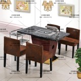 厂家直销电磁炉桌椅自助火锅桌烧烤一体桌韩式烧烤桌不锈钢餐桌椅