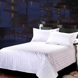 宾馆酒店床单单件纯棉1.5/1.8m床单双人全棉锻条纯色床单白色包邮