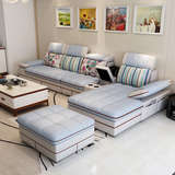布艺沙发组合简约现代大小户型家具转角客厅皮布沙发可拆洗可定制