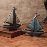 北欧简约地中海风格帆船装饰品摆件客厅卧室电视机柜陈列道具