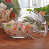 丽尊家用餐具玻璃碗大号创意透明水果沙拉碗汤碗泡面碗米饭碗5件