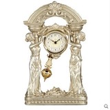 帝易达钟表欧式客厅座钟创意古典仿古摇摆件树脂石英台钟098