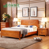 全实木床橡木床成人单人床1.2米床儿童床双人床1.5m 中式实木家具