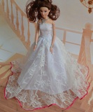 芭比娃娃服装配件 芭比娃娃衣服 婚纱优雅礼服裙子