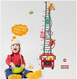 创意巴黎铁汽车塔量身高尺墙贴纸卡通儿童房幼儿园客厅装饰可移除