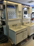 新款白色80公分pvc浴室柜带全铜龙头洗头手喷 微晶石盆面