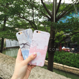 简约北欧蓝粉色油画苹果6s手机壳iPhone6 plus质感磨砂硬壳情侣款