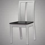 实木餐椅简约时尚现代黑白烤漆黑色木纹家用客厅椅子酒店椅直靠背