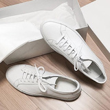 韩版新款平底小白鞋明星同款系带低帮鞋白色女板鞋平跟休闲运动鞋