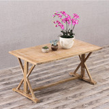 纯实木茶几橡木头咖啡桌餐桌1.2米1.4米茶几茶桌欧式复古简约家具
