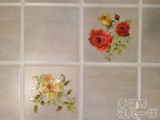 韩国墙贴纸 厨房浴室卫生间防水瓷砖贴仿瓷立体贴画 遮洞花朵果盆