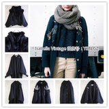 冬装日本制Vintage复古古着孤品男女中性黑色欧美羊毛马海毛外套