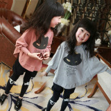 女童秋装2016新款韩版套装儿童女宝宝长袖灯笼裤蝙蝠衫T恤两件套