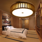中式实木榻榻米客厅原木现代圆形卧室简约日式灯具㎡㎡吸顶灯919