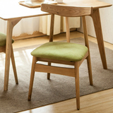 北欧小户型创意实木餐椅简约现代橡木桌椅布艺咖啡厅餐椅日式宜家