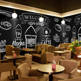 黑板食物涂鸦大型壁画快餐店餐厅咖啡厅壁纸甜品奶茶店披萨店墙纸