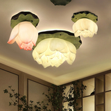 新中式莲花创意吸顶灯古典客厅餐厅卧室过道走廊会所门厅装饰灯具