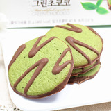 新品 韩国进口乐天农场之路FarmRoad绿茶巧克力饼干 87g 抹茶饼干