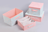 居家好帮手桌面收纳盒粉色收纳盒四件套 两个带盖 两个不带盖C11