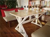 美式复古实木餐桌书桌咖啡桌原木复古长方形办公桌电脑桌创意书桌