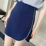 2016夏季新款高腰纯色半身裙女韩版修身A字裙显瘦包臀短裙一步裙