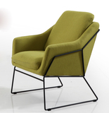 现代时尚美式单人休闲椅北欧布艺沙发椅创意设计师椅子咖啡厅椅