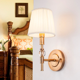 美式乡村全铜小壁灯床头灯卧室过道欧式新中式创意卫生间壁灯金色