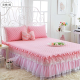 全棉公主风蕾丝床裙单件纯棉韩式床罩席梦思保护套1.5m1.8米床套