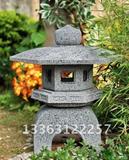 日式石灯笼青石仿古做旧石灯地灯笼庭院摆放石雕摆件圆形六角石灯