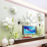 电视背景墙纸壁纸客厅3D立体无缝墙布大型壁画现代简约手绘马蹄莲