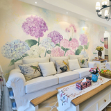 中国风田园大型壁画客厅电视背景墙壁纸卧室温馨墙纸 绣球芬芳
