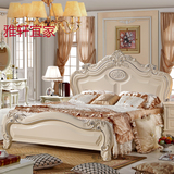北欧白色纯实木床1.8 双人美式简易公主欧式床橡木家具1.5米婚床