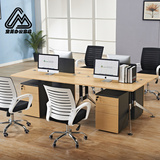 昆明新款办公家具职员办公桌椅简约时尚员工卡位4人位电脑桌组合