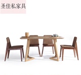 北欧极简实用餐桌 简约小户型餐桌椅组合 日式原木色饭桌椅