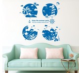 客厅卧室沙发墙贴纸装饰品抽象创意个性建筑贴画夏威夷地中海风格