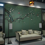 中式古典花鸟梅花壁纸客厅餐厅卧室沙发电视背景墙纸怀旧大型壁画