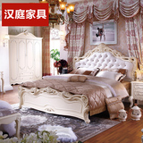 欧式双人床 实木床简约公主婚床1.5 1.8米法式雕花气动储物高箱床