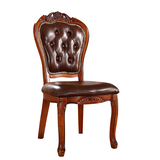欧式实木餐椅新古典美式酒店餐厅椅休闲咖啡洽谈椅麻将椅办公桌椅