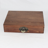 包邮 zakka复古木质化妆品带锁收纳盒整理盒 仿古首饰木盒证件盒