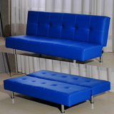 多功能两用三人折叠床平板皮艺1.5米实木1.8米折叠欧式沙发床.