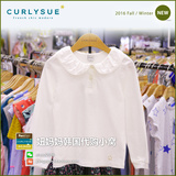 韩国专柜代购可爱秀Curlysue2016秋款女童翻领白衬衫CLF1XABL02
