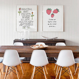 北欧餐厅装饰画三联现代简约水果个性挂画客厅创意组合画 草莓